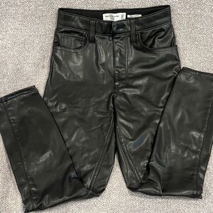 Abercrombie & Fitch Black Faux Leather Skinny Jeans